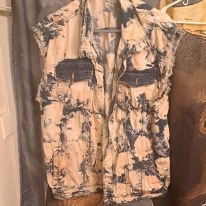 Tie-Dye Denim Vest
